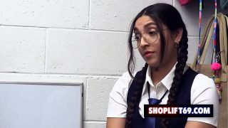 Nerdy teen theif got caught and agrees to pay with her pussy – Madison Wilde